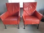 Montis Charly fauteuils + hocker tomato rood, Huis en Inrichting, Fauteuils, Ophalen, Gebruikt, Design, 75 tot 100 cm