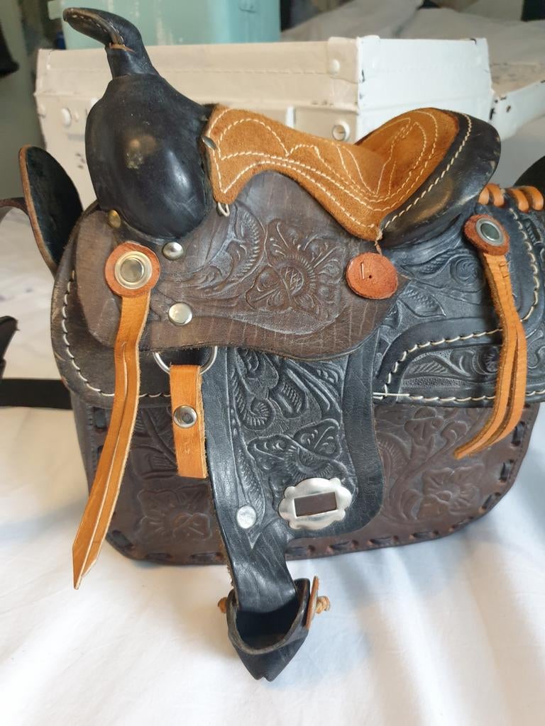 Unieke handgemaakte vintage zadeltas, Ophalen of Verzenden