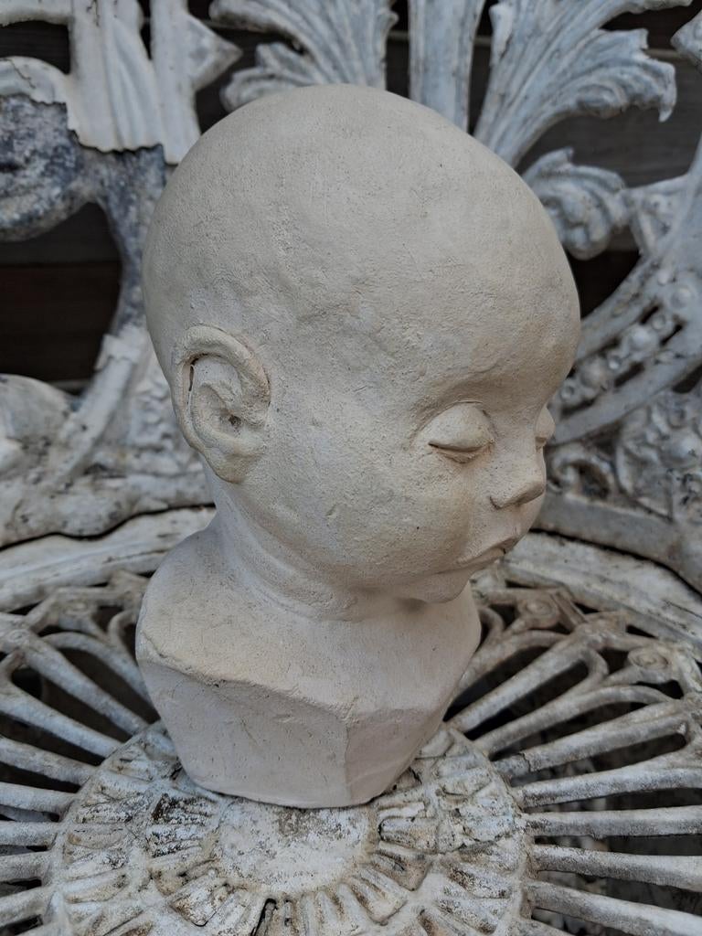 Kinderkopje  Atelier Haas  Model 02 93  Vintage Gipsen Buste, Overige onderwerpen, Minder dan 20 cm, Gips, Buste