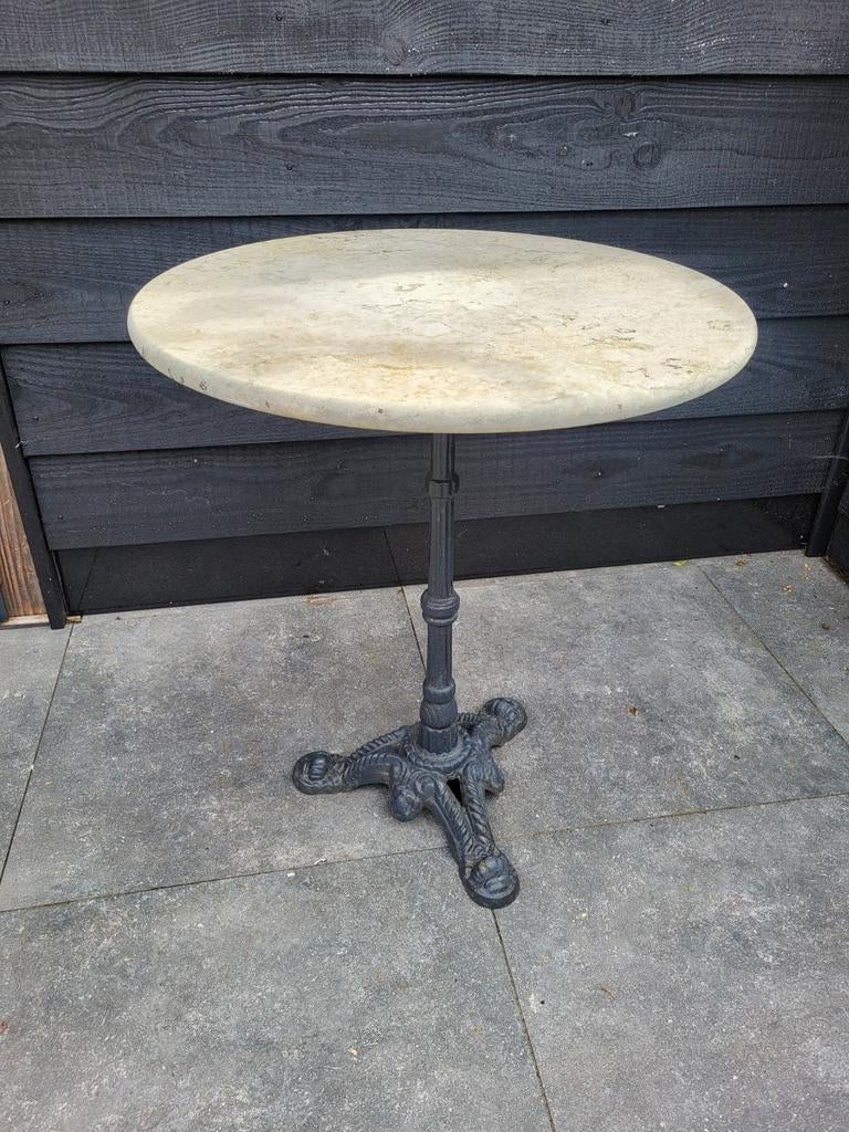 Bistrotafel natuursteen/ marmer blad, Ophalen, Rond, Overige materialen
