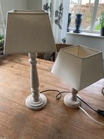 2 lampjes met houten voet, Ophalen of Verzenden, Minder dan 50 cm, Hout, Landelijk