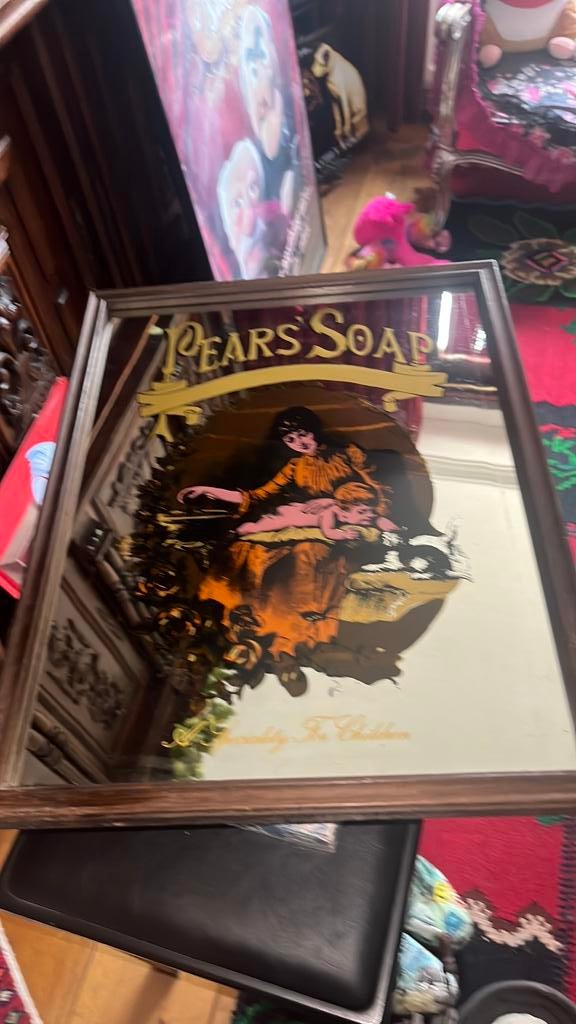 Oude spiegel, Antiek en Kunst, Antiek | Spiegels, Ophalen of Verzenden, Rechthoekig, Minder dan 50 cm