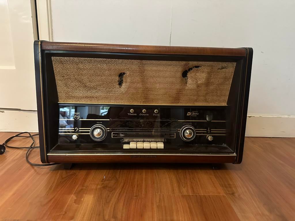 Philips bi-ampli buizenradio, Audio, Tv en Foto, Radio's, Ophalen, Gebruikt, Radio