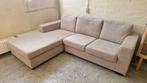 Comfortabele 3-zitsbank met chaise longue, Beige, Ophalen, Gebruikt, Driepersoons, 200 tot 250 cm