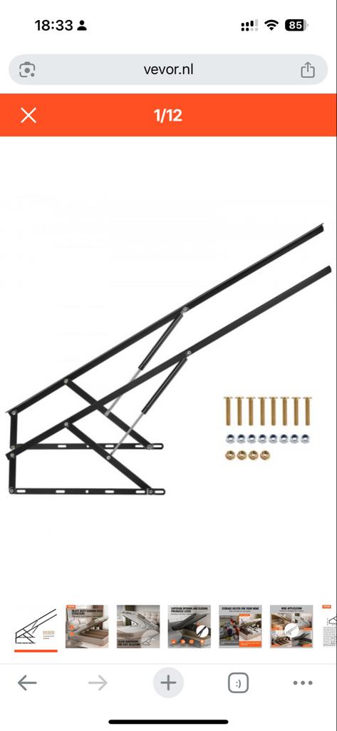 Bedveer Hefmechanisme voor Bedden, Ophalen, Nieuw, Eenpersoons