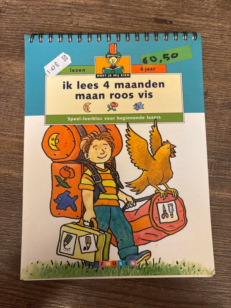 Ik lees 4 maanden maan roos vis speel-leerblok, Ophalen of Verzenden