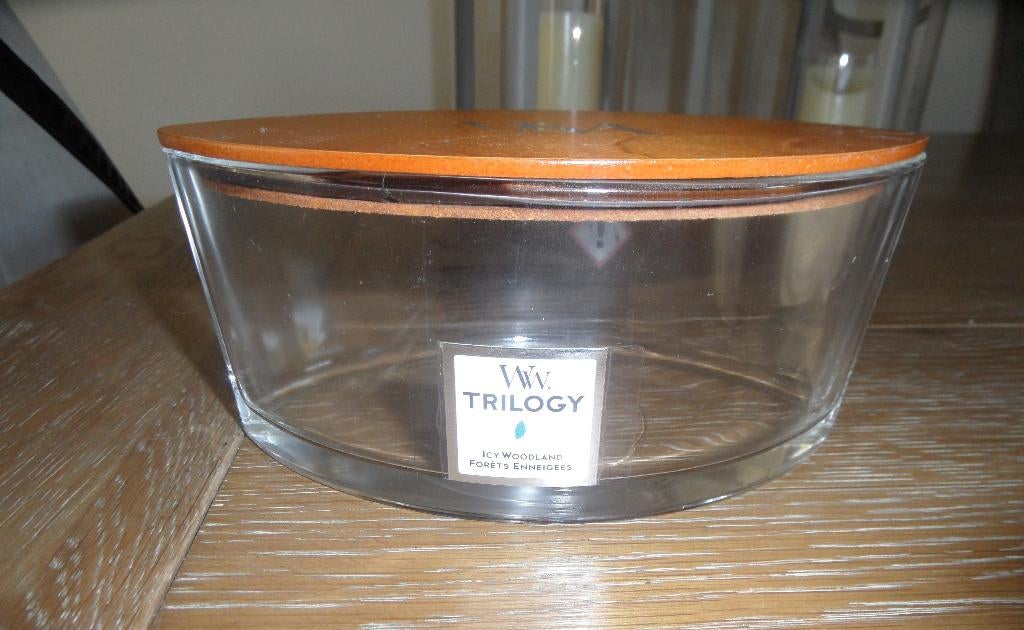 Lege WoodWick kaarsen-vaas (ovaal), Overige materialen, Ophalen of Verzenden, Zo goed als nieuw, Kandelaar