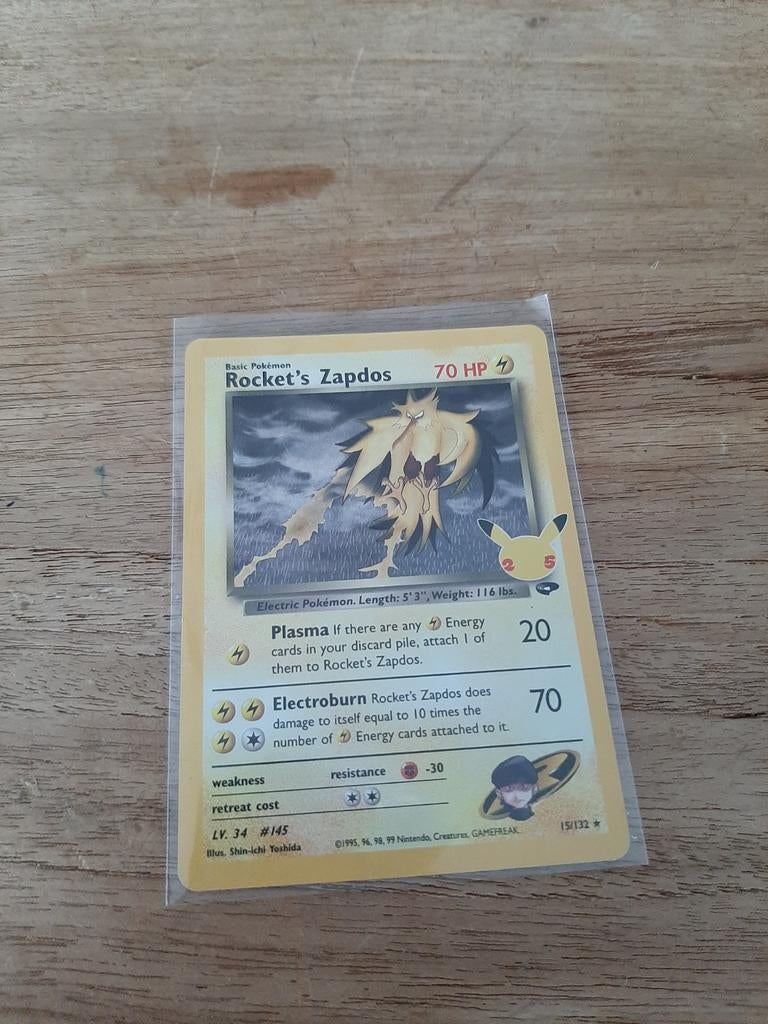 Pokemon Rocket's Zapdos - Zeldzame Kaart!, Ophalen of Verzenden, Gebruikt, Losse kaart