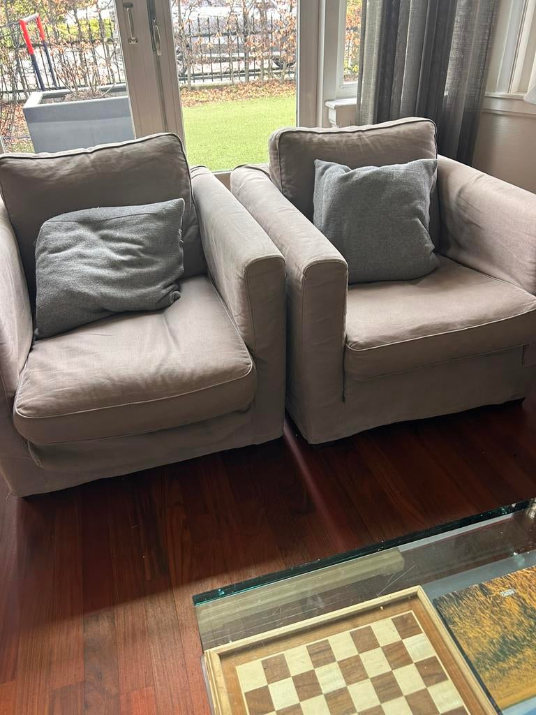 2x linteloo fauteuil, Ophalen of Verzenden, Gebruikt, Overige materialen