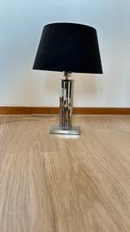 Staande schemerlamp chroom met zwarte stoffen kap, Huis en Inrichting, Modern klassiek, Ophalen of Verzenden, Zo goed als nieuw