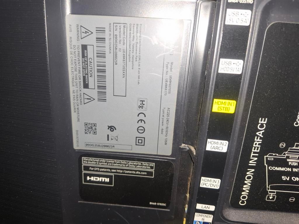 Samsung curved 49 inch TV, Ophalen