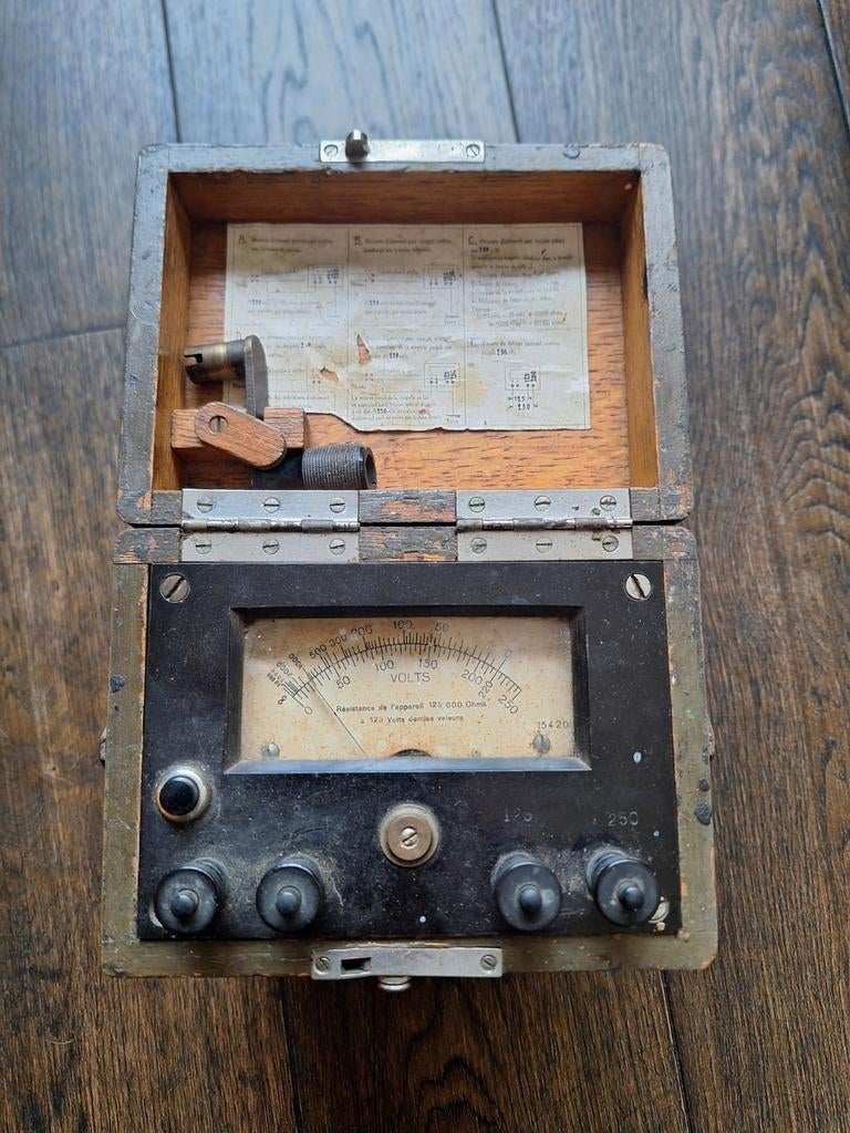 Antieke Megger Voltmeter in Houten Kist - Begin 20e Eeuw, Antiek en Kunst, Ophalen of Verzenden
