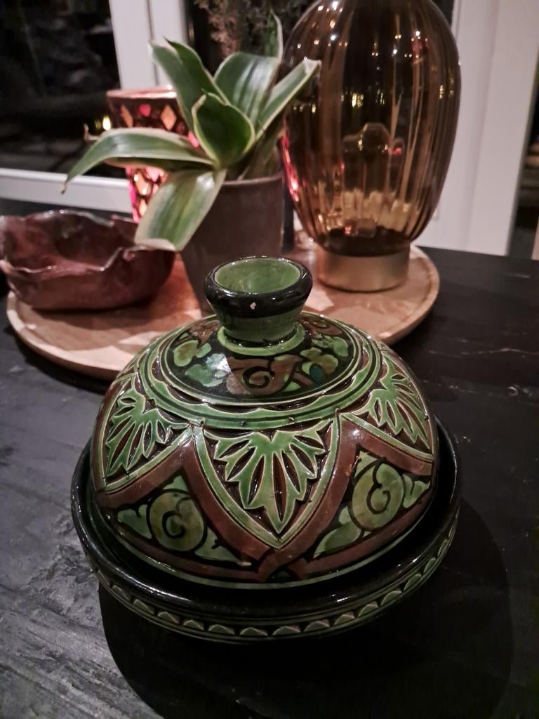 Leuke groene handmade accessoire interieur boho chique, Ophalen of Verzenden