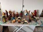 Kerststal figuren set vintage en kerststal met licht, Ophalen of Verzenden, Gebruikt, Beeld(je), Christendom | Katholiek