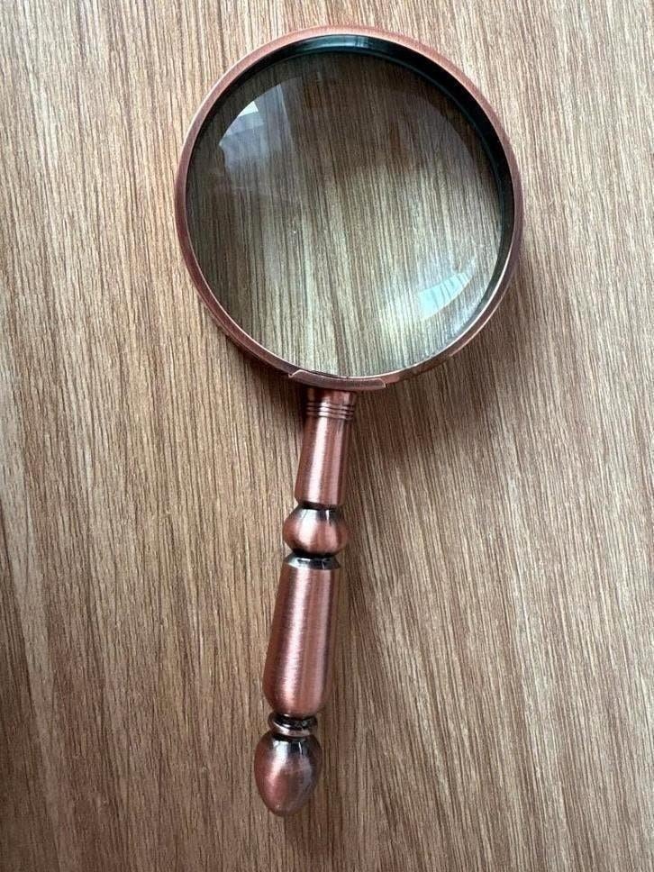 Klassiek hoogwaardig messing vergrootglas 20x vergroting, Ophalen of Verzenden, Vergrootglas of Loep