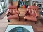 2 lederen fauteuils Coja, Huis en Inrichting, Gebruikt, Ophalen of Verzenden, 75 tot 100 cm, Leer
