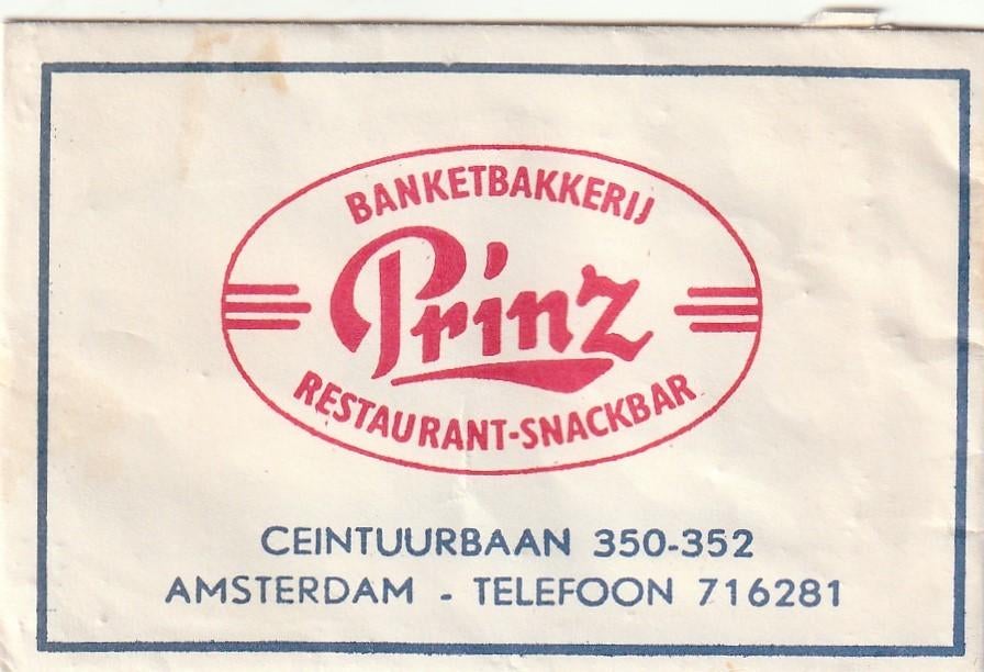 Suikerzakje #864 : Banketbakkerij Prinz Amsterdam, Verzenden, Nederland