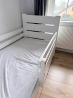 Wit kinderbed met uitvalbeveiliging en lade, Gebruikt, Wit, Hout, Eenpersoons