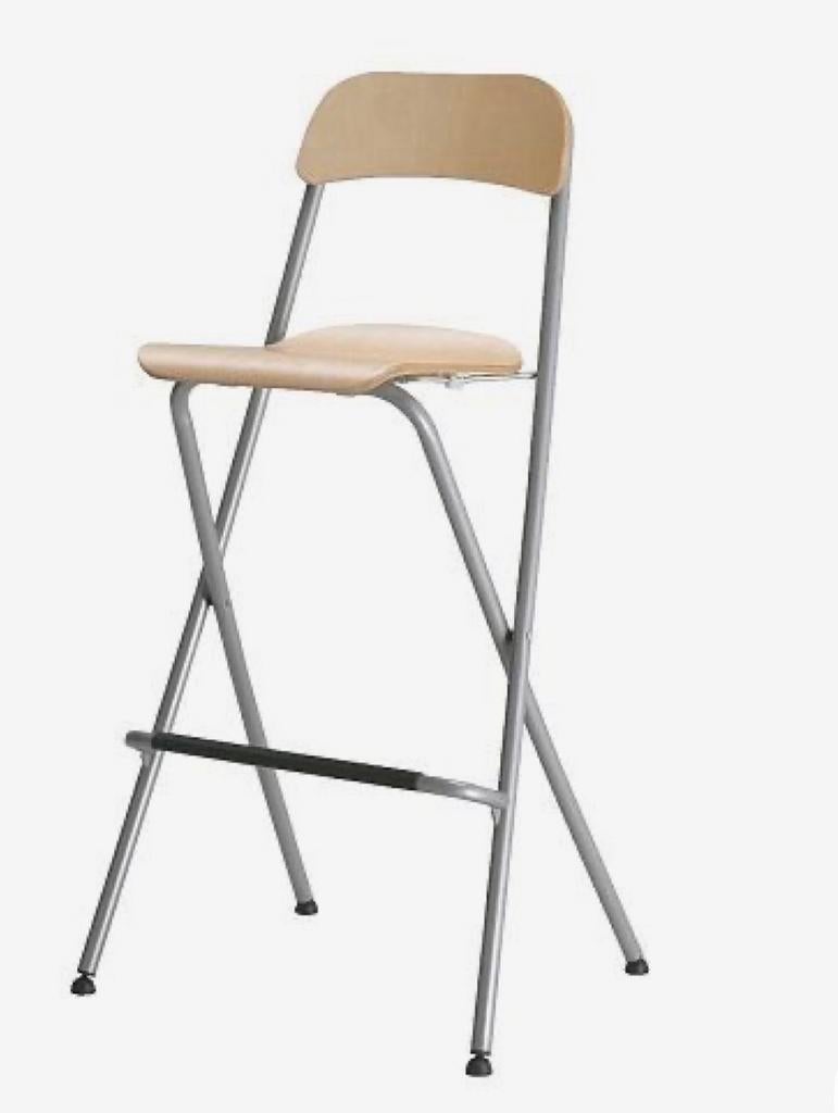 IKEA Franklin barkruk opklapbaar grenenlook, Huis en Inrichting, Barkrukken, Gebruikt, Met voetsteun, 60 tot 90 cm, Ophalen of Verzenden