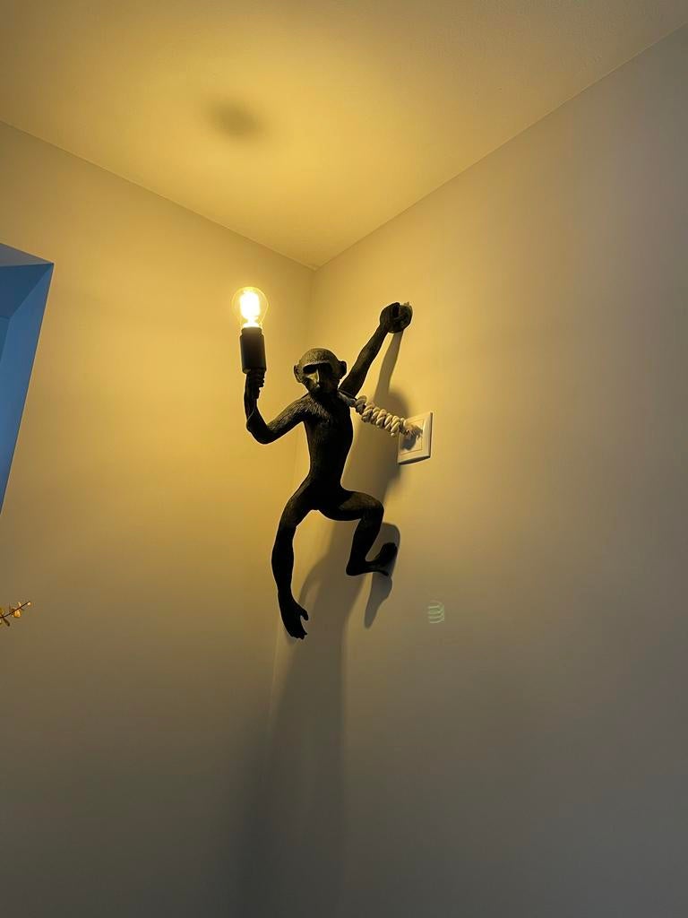 Wandlamp Aap Linkshangend - Speels en Uniek, Huis en Inrichting, Lampen | Wandlampen, Ophalen, Gebruikt, Kunststof
