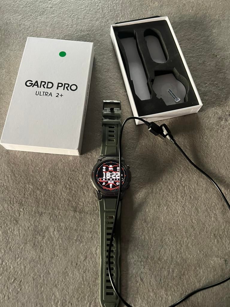 Gard pro Ultra 2+ heren smartwatch., Sieraden, Tassen en Uiterlijk, Smartwatches, Ophalen of Verzenden, Gebruikt, Groen, Android