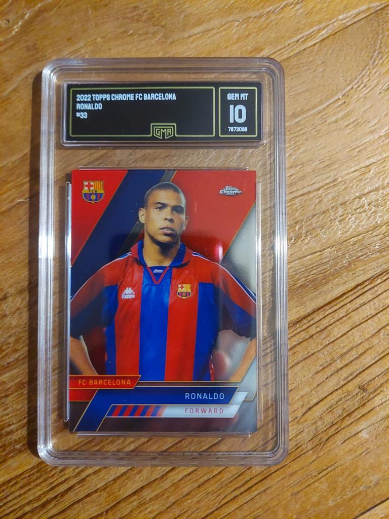 Ronaldo Nazario PSA 10 Topps FC Barcelona, Ophalen of Verzenden, Zo goed als nieuw, Plaatje