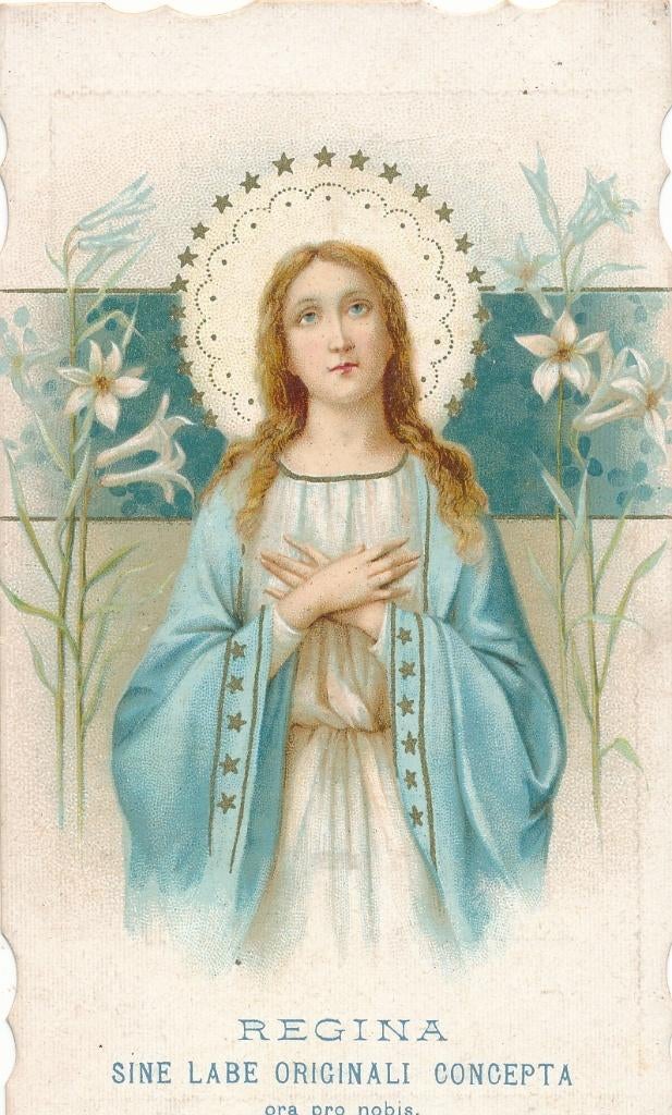 Mooi oud devotieprentje van Maria  uit 1913, Ophalen of Verzenden, Zo goed als nieuw, Kaart of Prent, Christendom | Katholiek