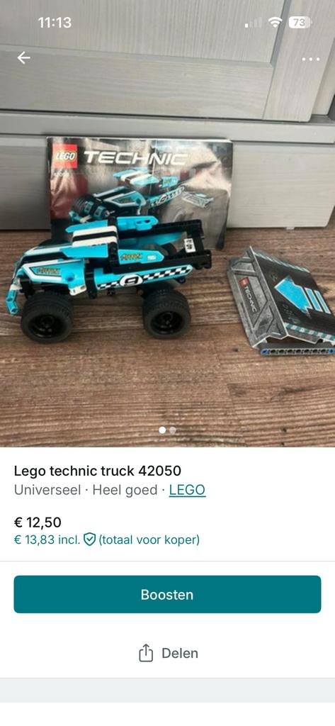 Lego technic truck, Ophalen of Verzenden, Zo goed als nieuw, Overige schalen