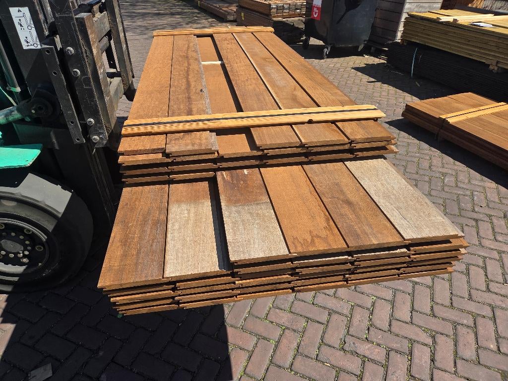 26.8 m2 Hardhout Rabat - Fijnbezaagd - nr: HP125, Tuin en Terras, Palen, Balken en Planken, Ophalen, Planken, Nieuw, Hardhout