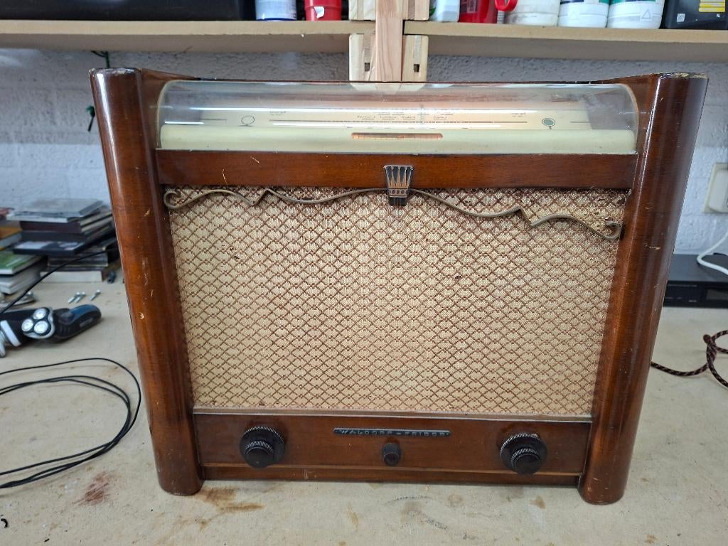 zeer oude mooie aparte buizen radio werkend, Ophalen of Verzenden, Refurbished