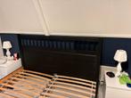 Tweepersoons IKEA bed zwart met lattenbodems, Huis en Inrichting, Slaapkamer | Bedden, Ophalen, Gebruikt, Zwart, Tweepersoons