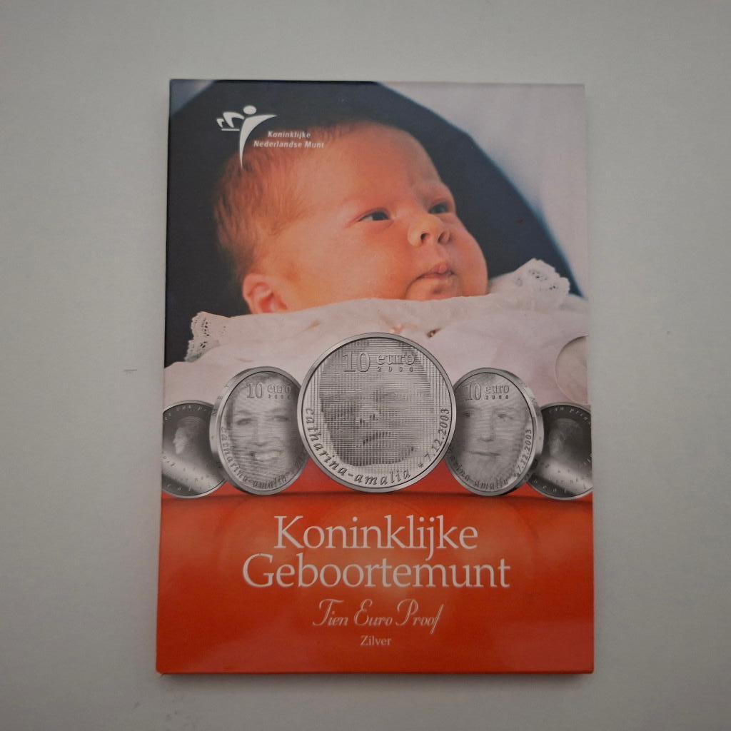 10 euro zilveren geboorte munt van Amalia 2003 proof, Postzegels en Munten, Munten | Nederland, Ophalen of Verzenden, Koningin Beatrix