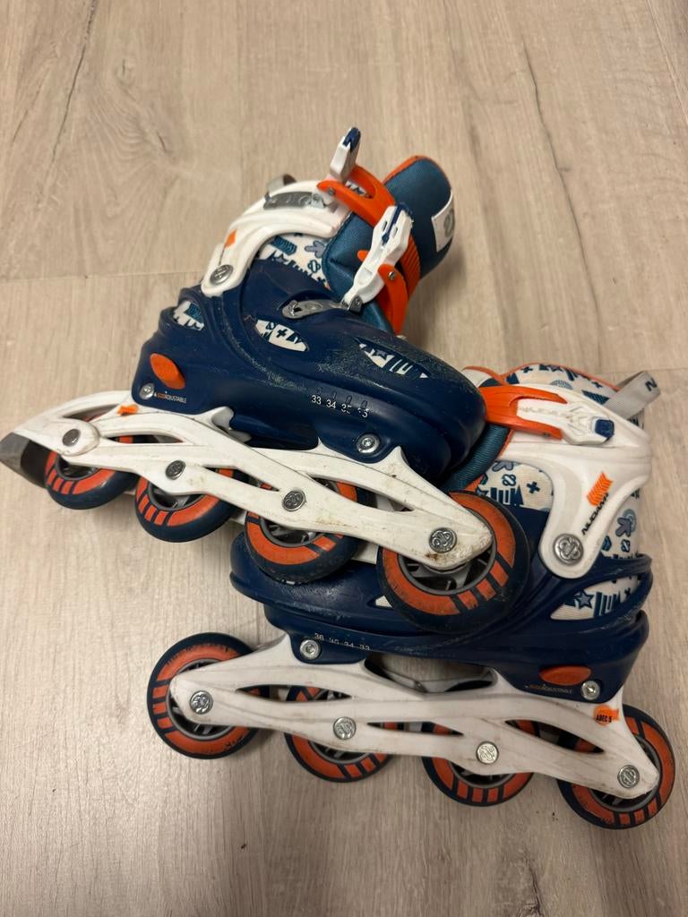 Aanpasbare skeelers maat 33-36, prima staat Nijdam, Sport en Fitness, Skeelers, Kinderen, Ophalen of Verzenden, Inline skates 4 wielen
