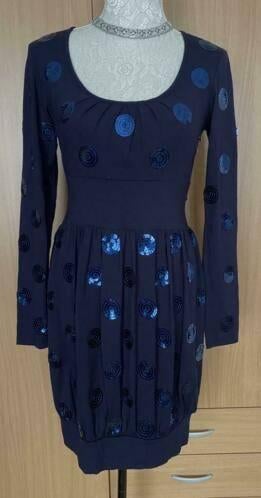 Juffrouw Jansen jurk maat S NIEUW [v], Blauw, Nieuw, Ophalen of Verzenden, Knielengte