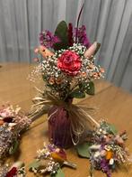 Vrolijk boeket bloemen in vaas, Gebruikt, Overige kleuren, Ophalen of Verzenden, Glas