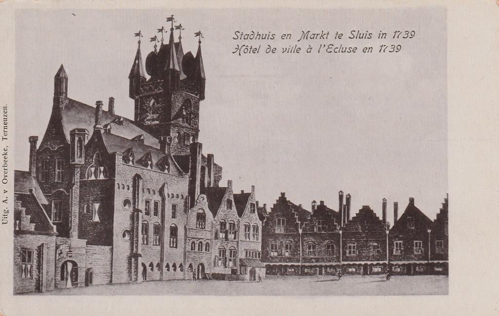 SLUIS Stadhuis en Markt, Verzenden, Voor 1920, Ongelopen, Zeeland