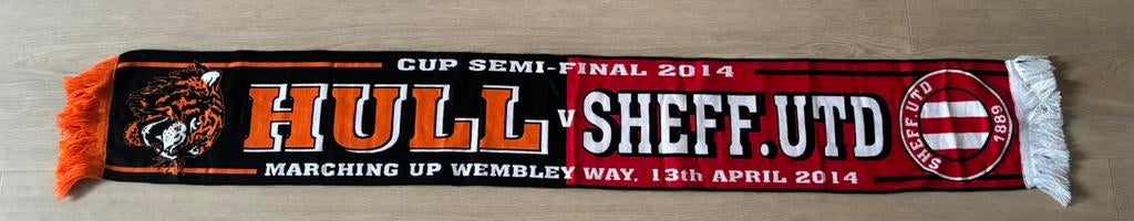 Hull City - Sheffield United sjaal 1/2 Finale 2014, Ophalen of Verzenden, Buitenlandse clubs, Vaantje of Sjaal