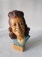 vintage gipsen hoofd van een vrouw frans brocante, Antiek en Kunst, Ophalen of Verzenden