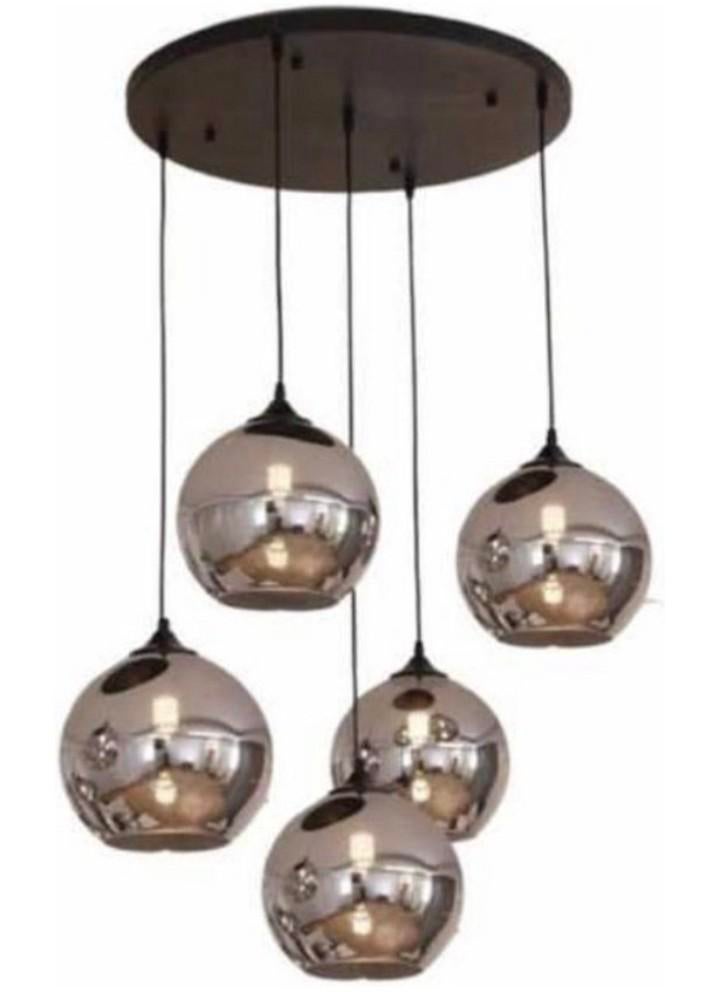 Moderne Hanglamp met Smoking Glas Bollen, Huis en Inrichting, Lampen | Hanglampen, Ophalen, Zo goed als nieuw, Glas, Modern, Industrieel