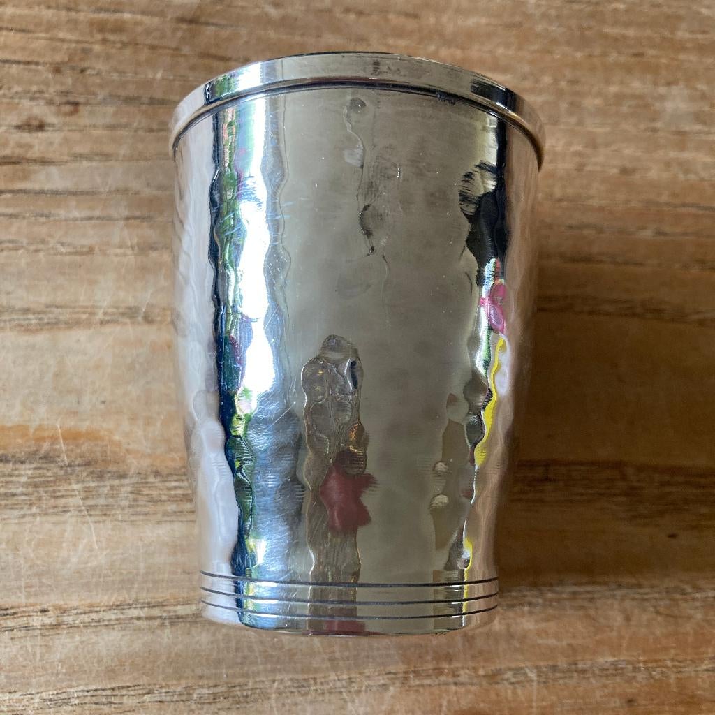 Vintage verzilverde GN Gero A90 hamerslag lepelvaasje, Antiek en Kunst, Antiek | Bestek, Ophalen of Verzenden