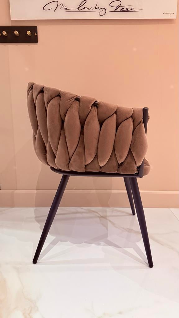 4 stuks luxe Eetkamerstoel taupe - Hotel Chique Stijl, Huis en Inrichting, Stoelen, Ophalen, Gebruikt, Bruin, Hotel chique
