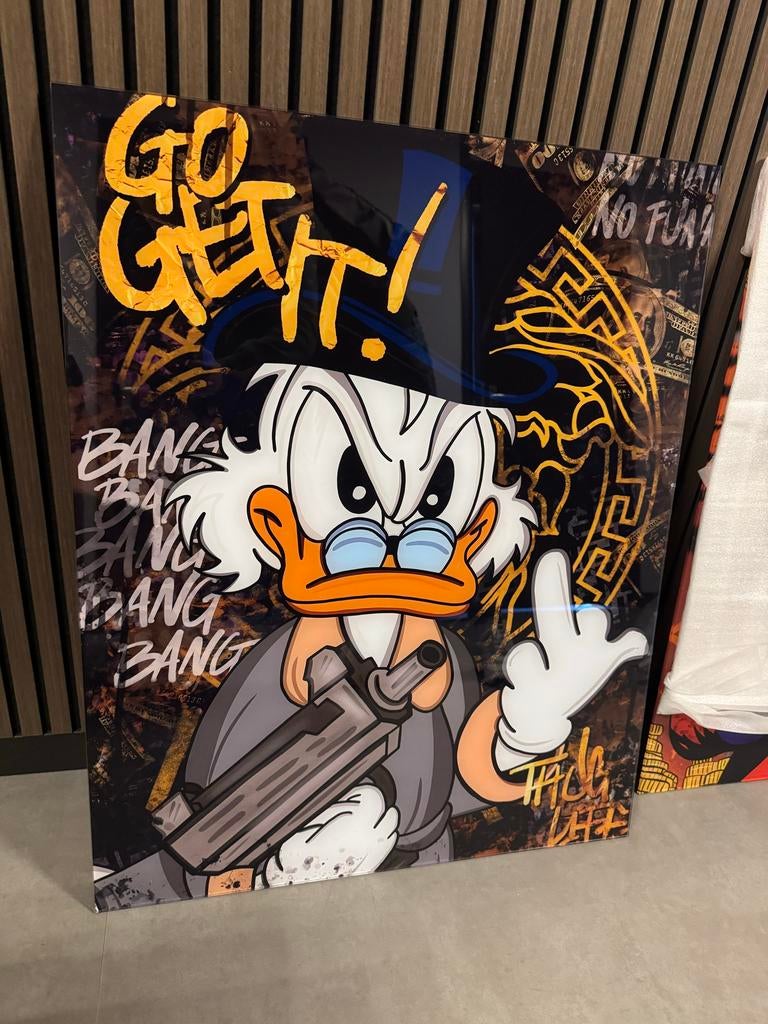Scrooge McDuck / dagobert duck Acrylglas Schilderij, Ophalen