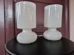 2 tafellampen  design Ikea Lykta wit melkglas, Huis en Inrichting, Ophalen of Verzenden, Minder dan 50 cm, Design modern, Glas