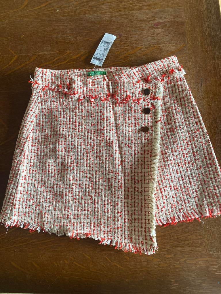 Rood-witte tweed rok, Kleding | Dames, Rokken, Nieuw, Ophalen of Verzenden, Maat 36 (S), Boven de knie