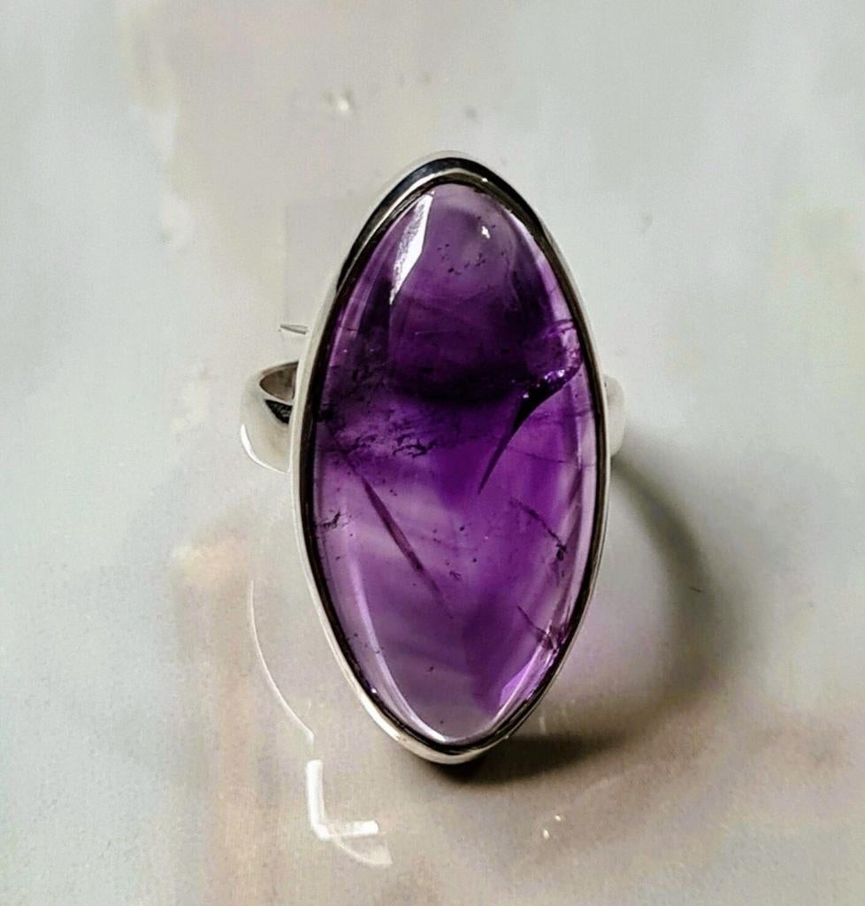 Amethist S925 zilveren ring, Verzenden, Nieuw