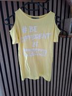 Geel shirt met open schouders #BE DIFFERENT BE AWESOME, Kinderen en Baby's, Kinderkleding | Maat 146, Ophalen, Gebruikt, Meisje