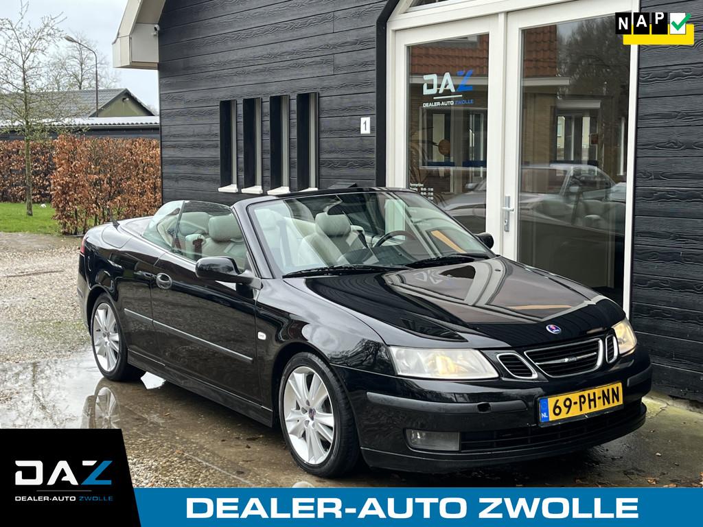 Saab 9-3 Cabrio 1.8t Vector Ecc/Navi/Leer/Pdc/Lm (bj 2004), Auto's, Saab, Voorwielaandrijving, 1998 cc, Gebruikt, Zwart