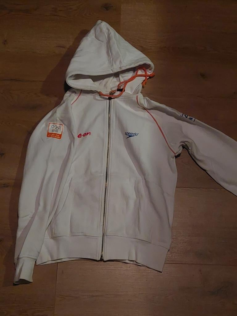 Witte TeamNL NOC*NSF Speedo Zwemtraining Hoodie, Maat 38/40 (M), Wit, Overige typen, Zo goed als nieuw