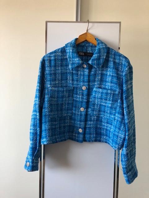 Blauw tweed jasje - Zara -., Kleding | Dames, Blauw, Zara, Maat 42/44 (L), Ophalen of Verzenden