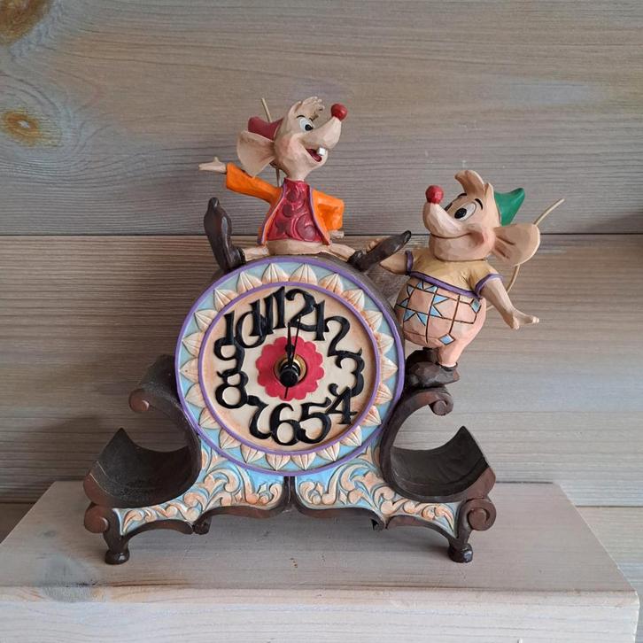 Disney Traditions Jaq en Gus Klok - Assepoester, Verzamelen, Disney, Nieuw, Beeldje of Figuurtje, Assepoester of Belle, Ophalen of Verzenden